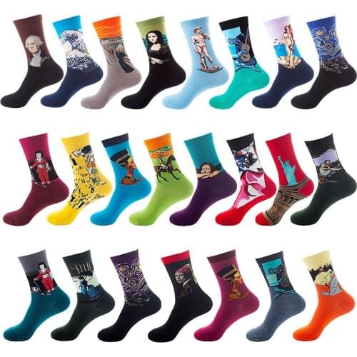 Hot sale Colorful men socks Fashion printing Funny cotton socks Universal autumn and winter womens happy socks Drop shipping