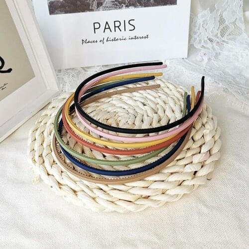 New Morandi Color Plastic Headband with Teeth Narrow Side Thin Headband Fashion Washing Plate Fixed Hair Accessories