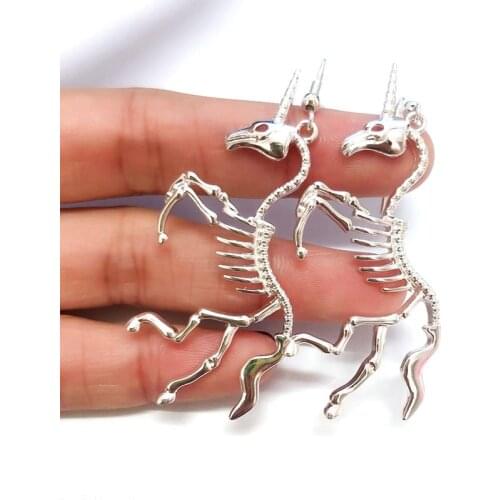 2019 New Unicorn Earrings Unicorn Skeleton Drop Earrings Fashion Jewelry Wholesale