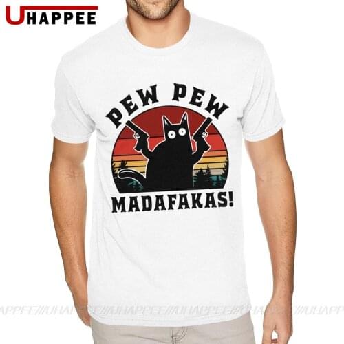 Wholesale Pew Pew Madafakas Tee Shirt Men 3-6XL Short Sleeves Full Cotton Crew Neck T Shirt