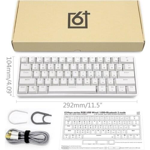 GK61 Wired 60% Mini Keyboard 3Pin Switch Hot Swap RGB Backlight Programmable Mechanical Gaming Keyboard for Office Games