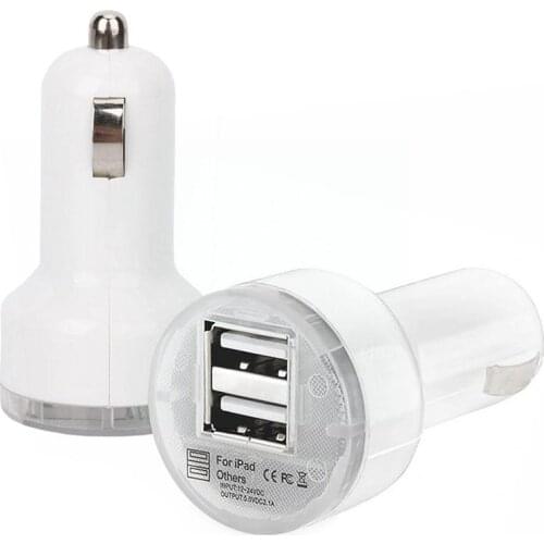 Square LED Dual USB Car Charger 2 Port Fast Charging Black Universal Adapter White Color Can Choose Cigarette Charger Light G6G3