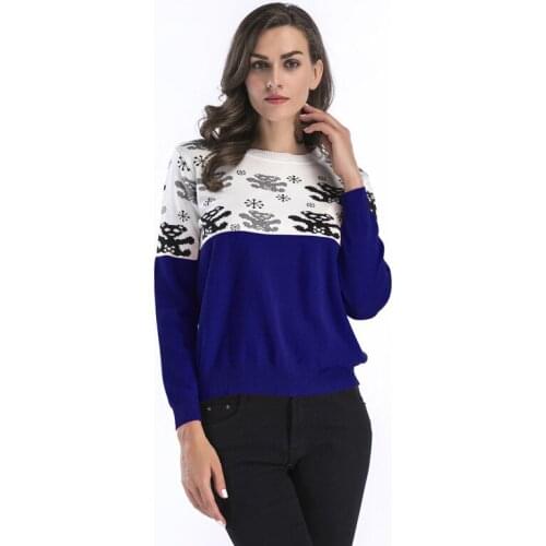 2018 Sale Winter Color Knitting Unlined Upper Garment Snow Little Bear Printing Round Neck Sleeve Head Sweater Easy Suit-dress