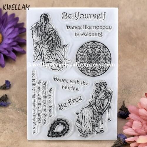 Be yourself Dance with the Fairies Scrapbook DIY photo cards rubber stamp clear stamp transparent stamp 10x15cm KW7101413
