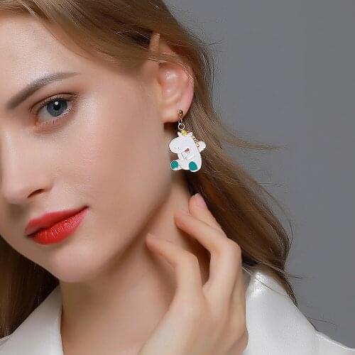 Earrings For Women Girls Asymmetrical Earrings Fashion Earrings Small Cute Panda Puppy Animal Jewelry Earrings Orecchini donna