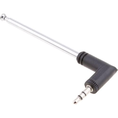 Universal AM FM Radio Antenna 3.5mm Retractable Connector 4Section Telescoping Stainless Steel