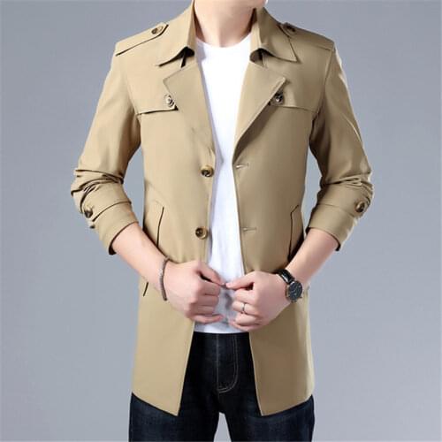 Spring and autumn windbreaker mens mid-length quality business mens jackets in 8 colors