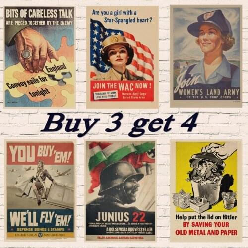 Vintage WW2 World War 2 German Soldiers USSR CCCP Classic Kraft Poster Decorative Wall Sticker Home Bar Posters Decoration Gift