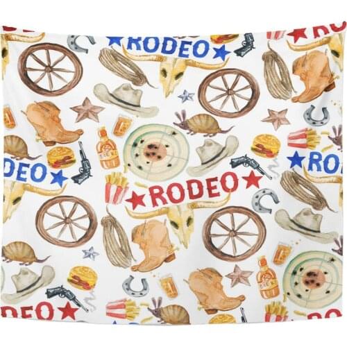 Western Rodeo Watercolor Arizona American Armadillo Beer Bottle Tapestry Home Decor Wall Hanging for Living Room Bedroom Dorm 50