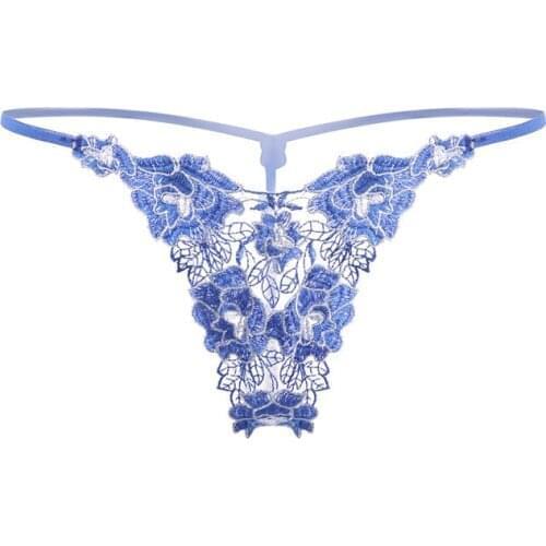 Womens Girls Embroidered Rose Thongs Underwear Sexy Lace See Through Panties Ladies Low Waist Transparents Thin Hollow Briefs