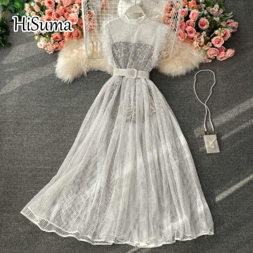 2021 summer new female Leopard print tube top jumpsuit + hollow out tassels mesh A-line dress two-piece sets women beach suits