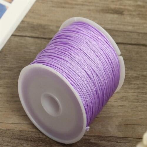 0.8MM Lt Purple Nylon Thread Chinese Knot Macrame Cord for Bracelet Braided String DIY Tassel Beading Shamballa Thread 50 Meters