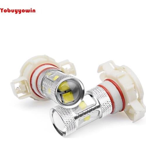 2pcs Ultra Bright White/Amber/Yellow 30W PSY24W Car LED Cree Chips Fog Lamp DRL Driving Light 12V-24 DC Universal For Car