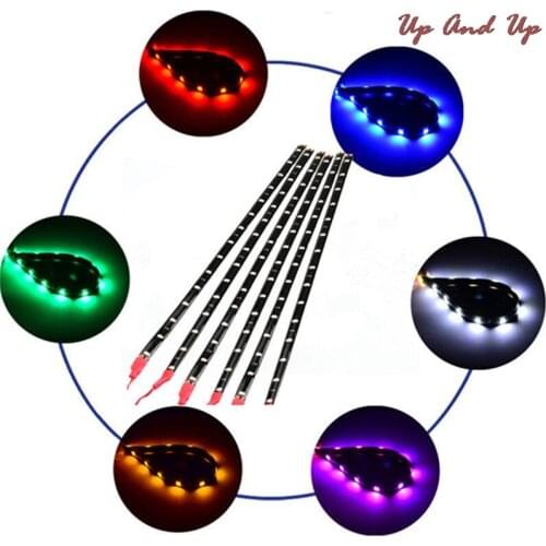 6Pcs/set DC12V Motor LED Strip Underbody Light For Car Motorcycle Waterproof Multi Color Width 1cm