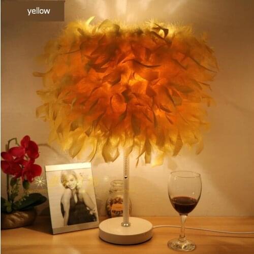 A1 European style feather table lamp wedding celebration NEW decorative lamp bedroom bedside creative living room lighting ZL356