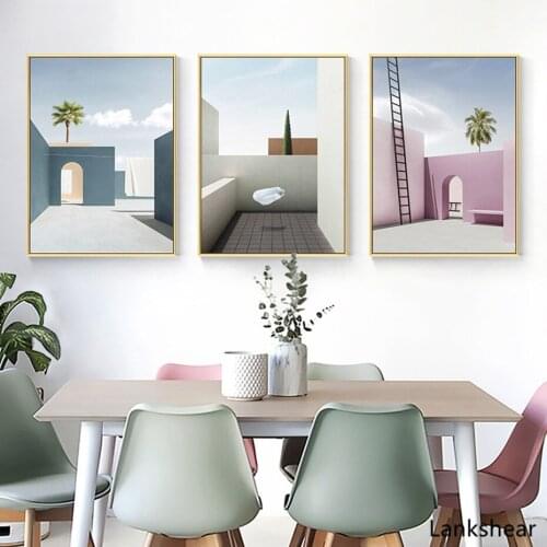 Abstract Still Life Modern Building Canvas Painting Poster and Print Wall Art Pictures Gallery for Living Room Home Decoration