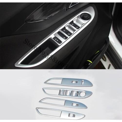 For LHD Opel Mokka Buick Encore 2013to2018 Accessories ABS Chrome Interior Armrest Door Window Button Switch Panel Cover Trim