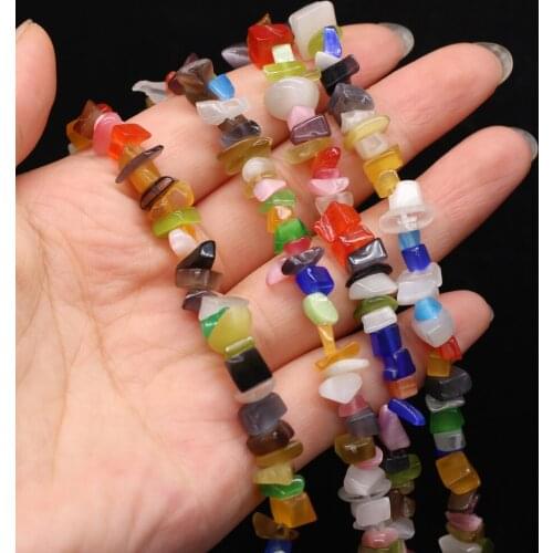 40cm Natural Cat Eyes Stone Gravel Beads Irregular Freeform Chip Loose Beaded For Jewelry Making DIY Necklace Bracelet 5-8mm