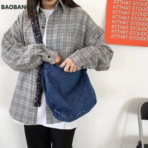 Denim Tote Bag Broken Flower Strap Jean Bag Girl Designer Casual Handbags For Women Simple Shoulder Bags Portable Crossbody Bag