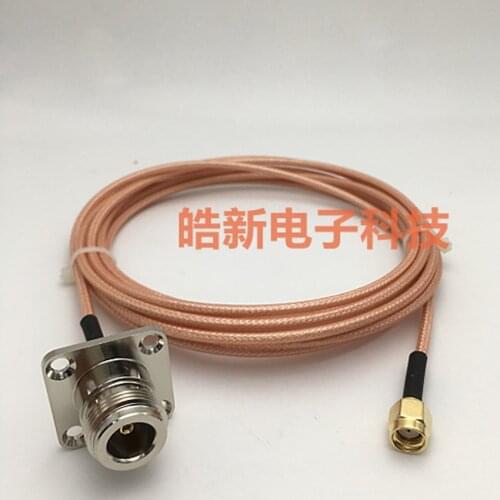 5PCS/Lot N-K To RP-SMA-J Adapter Plug Connector RF Coaxial Extension Pigtail Cable with Four-hole flange Silver-Plated RG316D