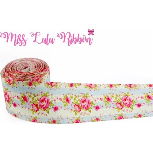 2" 50mm Retro Flowers Printed Grosgrain Ribbon Christmas Decorations Packing Accessories handmade ribbon 10 yards/pack