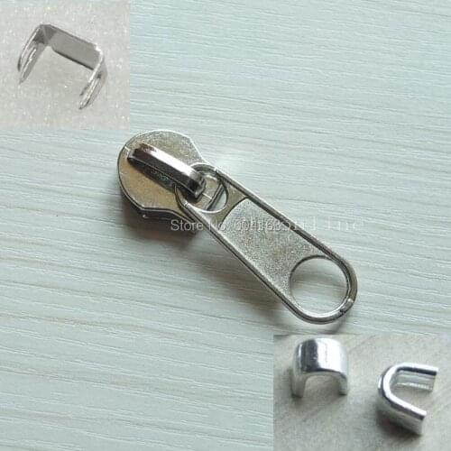 20 sets Molded Zipper Puller Slider Pull #10 Stoppers Bottom Repair Replace Kit Stop