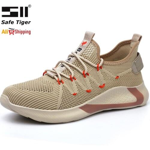 Lightweight Steel Toe Men Women Work Boots Breathable Safety Shoes Zapatos De Hombre Plus Size 37 46