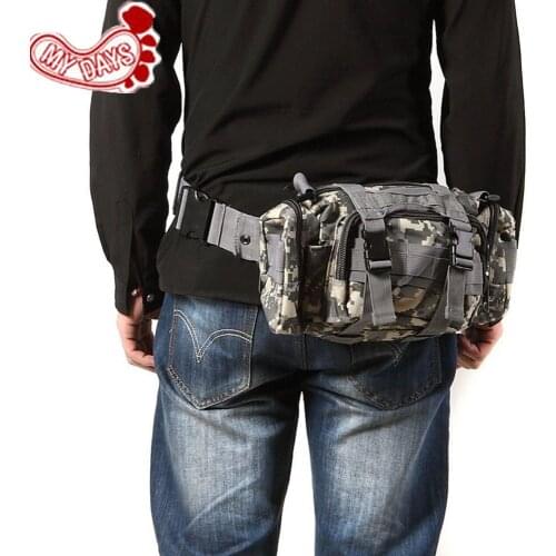 MY DAYS Tactical Sport EDC Bags 600D Waterproof Oxford Military Waist Pack Molle Outdoor Pouch Bag for Camping Hiking Hunting