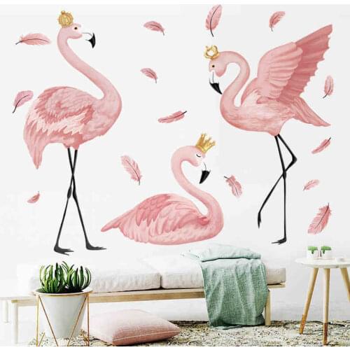 Flamingo Queen Wall Stickers Home Decor Living Room Bedroom Kids Girls Room Nursery Decoration Art Murals Baseboard Vinyl Decals