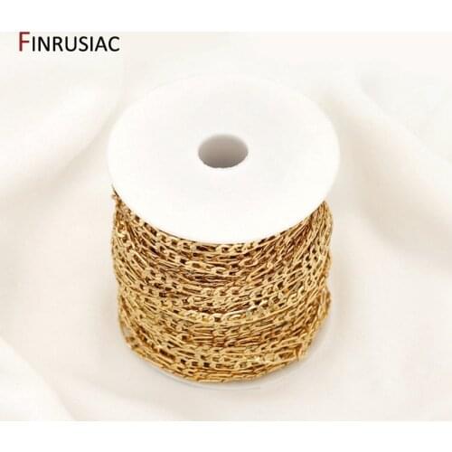 2021 New Trendy Jewellery Making Chain For DIY Necklace Bracelet Material, 14K Gold Plated Copper Metal Chain Spool Wholesale