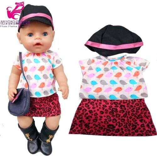 Girl Doll Clothes 18" Pink And Blue clothes hat sets for 45 cm reborn baby doll Clothes and Accessories