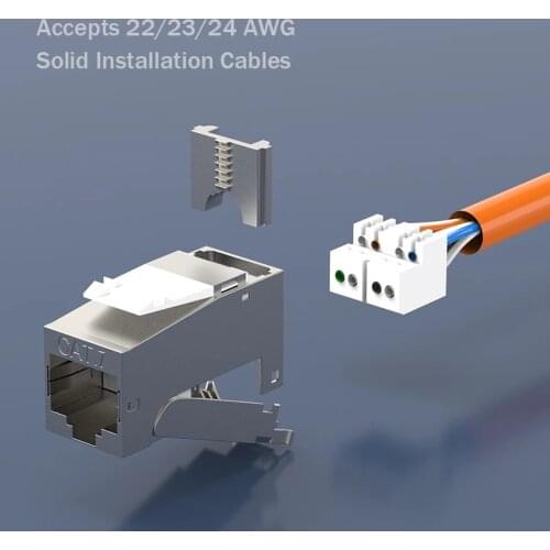 RJ45 CAT7 Cat6A/Cat.6 Full Shielded Keystone Jack LSA Tool-Free Connection Connector Compatible For Cat6 A Cat.6 Cat 7 Network