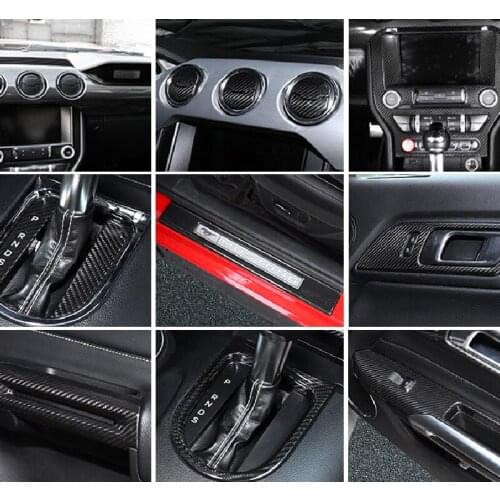 Full Set Car Real Carbon Fiber Interior Decoration Modification Accessories for 15-20 Ford Mustang Accessories