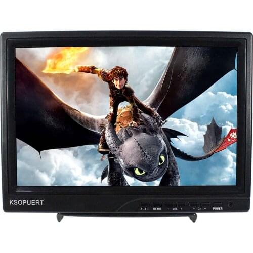 LCD Screen 10.1" 1366x768 LCD Rear Seat Monitor Headrest Portable Gaming Monitor with HDMI + DVI + VGA + Video + Audio