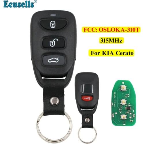 3+1 Buttons Remote control fob Key transmitter 315MHz for Kia Cerato