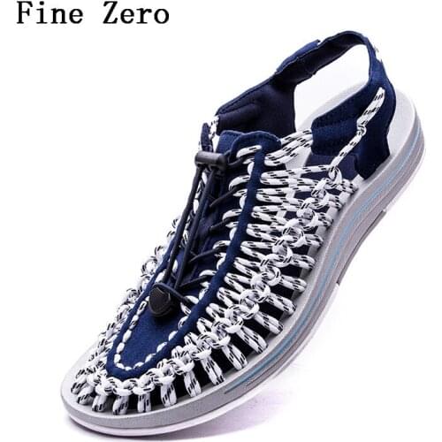 Sandals Men High Quality Handmade Weave Mens Shoes Summer Comfortable Lightweight Hiking Sandals 2021 New Platform Sandals