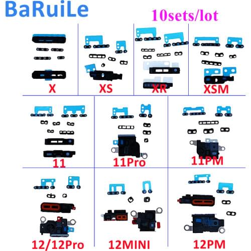 BaRuiLe 10Sets Loud Speaker Left Right Buzzer Mesh Adhesive Sticker for iPhone 7 8 Plus 8P 7G XS Max Loudspeaker Anti Dust Mesh