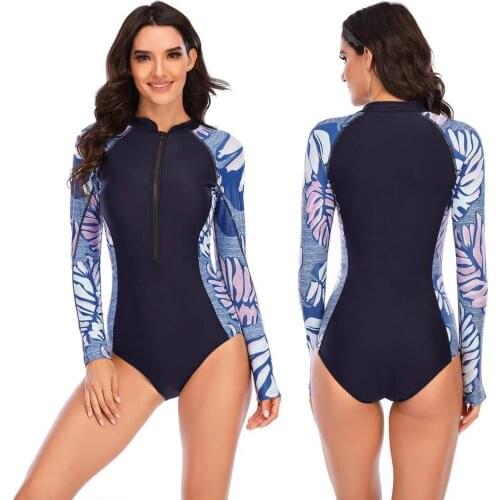 Rash Guard Surfing Diving One Piece Swimsuit Custom Rashguard Bathing Suit Sexy Surf Long Sleeve Swimwear Rash Guard Women