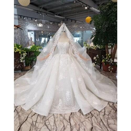 BGW HT4294 Strapless Wedding Dress With Wedding Veil Sleeveless Ball Gown Handmade Like White Wedding Gown Bridal Dress Gelinlik