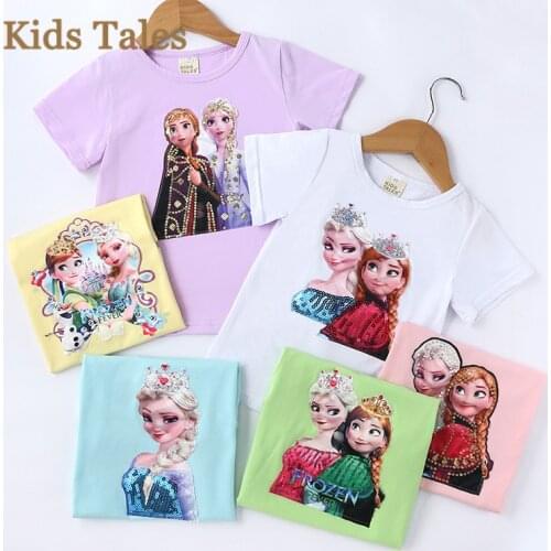 Princess Girls Luminous Short Sleeves T-Shirts Childrens Tshirt cartoon light up T Shirt Baby Girl Tops Summer Kids Tee PR169