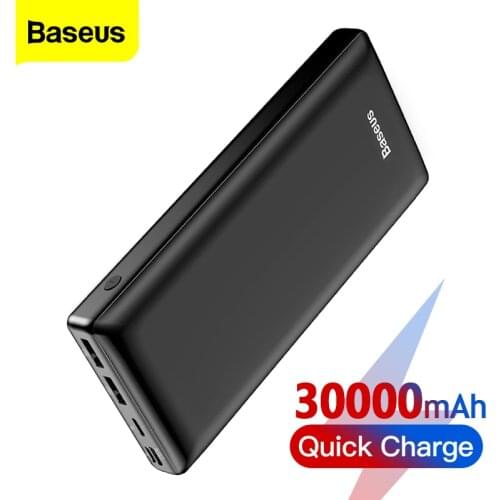 Baseus Power Bank 30000mAh QC PD 3.0 USB C Fast Charging Powerbank Portable External Battery Charger Poverbank For iPhone Xiaomi