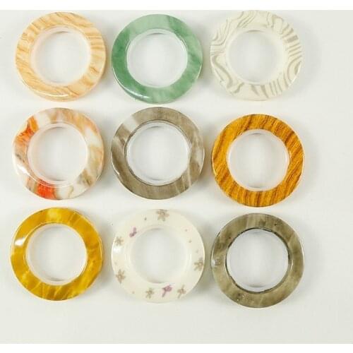 10/30/50PCS LOT Nano Home Decoration Curtain Accessories fifteen jade Colors Plastic Rings Eyelets for Curtains Grommet Top