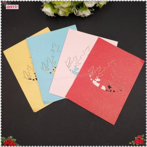 10pcs Laser Cut Christmas Treeshape Hollow Seat Card Place Name Card Wedding Table Decoration Party Supplies 6zSH874