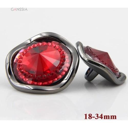 4 colors Stylish resin rhinestone buttons for overcoat Steepletop design round button Garment accessories 18-34mm (ss-7606)