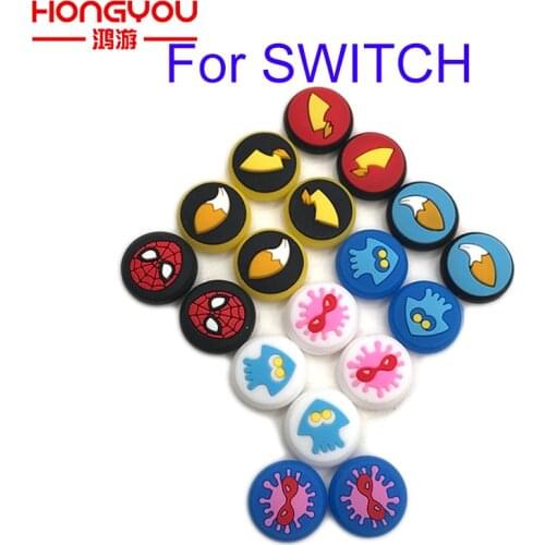 2pcs Silicone Joystick Thumb Grips Cover Case for Nintend Switch Joycon Controller Non-slip Button Cap