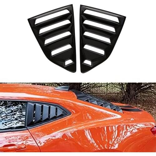 2 Pcs Carbon Rear Quarter Window Louvers Fiber Spoiler Panel Fit for Chevrolet Chevy Camaro