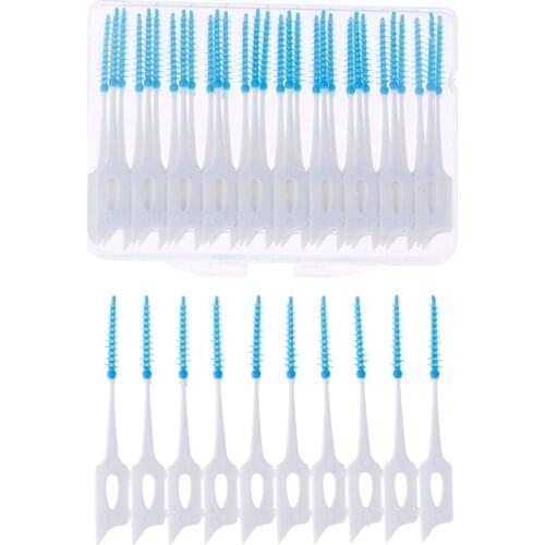 40Pcs/Box Push-Pull Interdental Brush 0.7mm Gum Orthodontic Wire Brush Oral Care