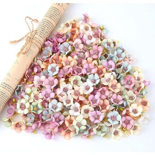 50pcs/lot 2CM mini silk sunflower Daisy wedding home decoration artificial flower head diy wreath scrapbook gift box