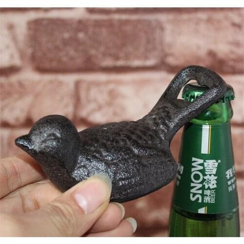 6 Rustic Cast Iron Bird Bottle Opener Bar Soda Pub Club Home Cabin Lodge Decoration Beer Bottle Openers Vintage Brown Table Art
