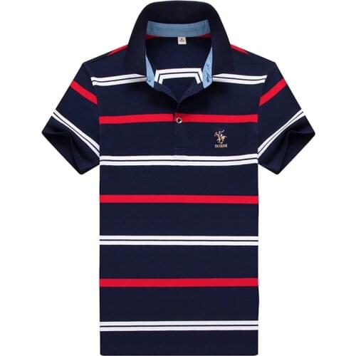 95% Cotton Summer Polo Shirt Men Short Sleeve Striped Casual Streetwear Large Size M-4XL Contrast Color Sports Polo T Shirt Men